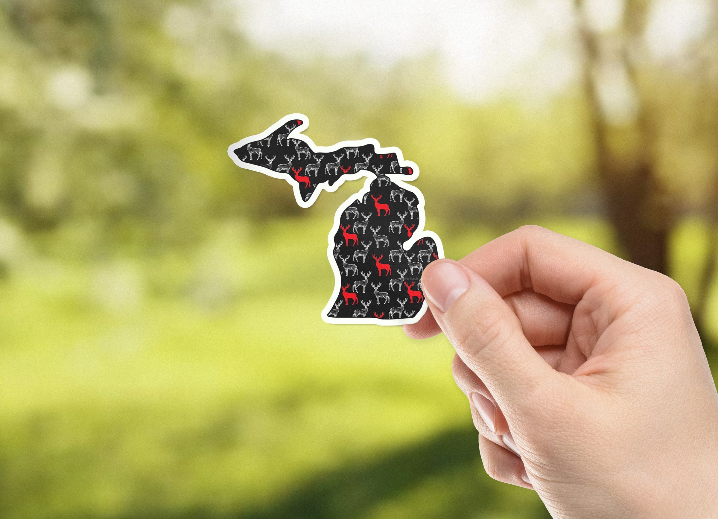 Michigan Deers Waterproof Sticker (3" X 3")