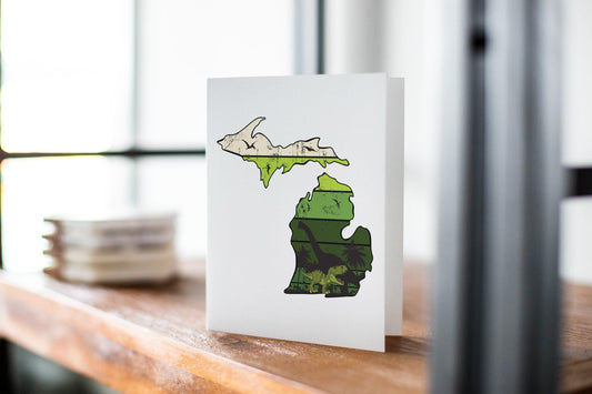 Michigan Dino Greeting Card