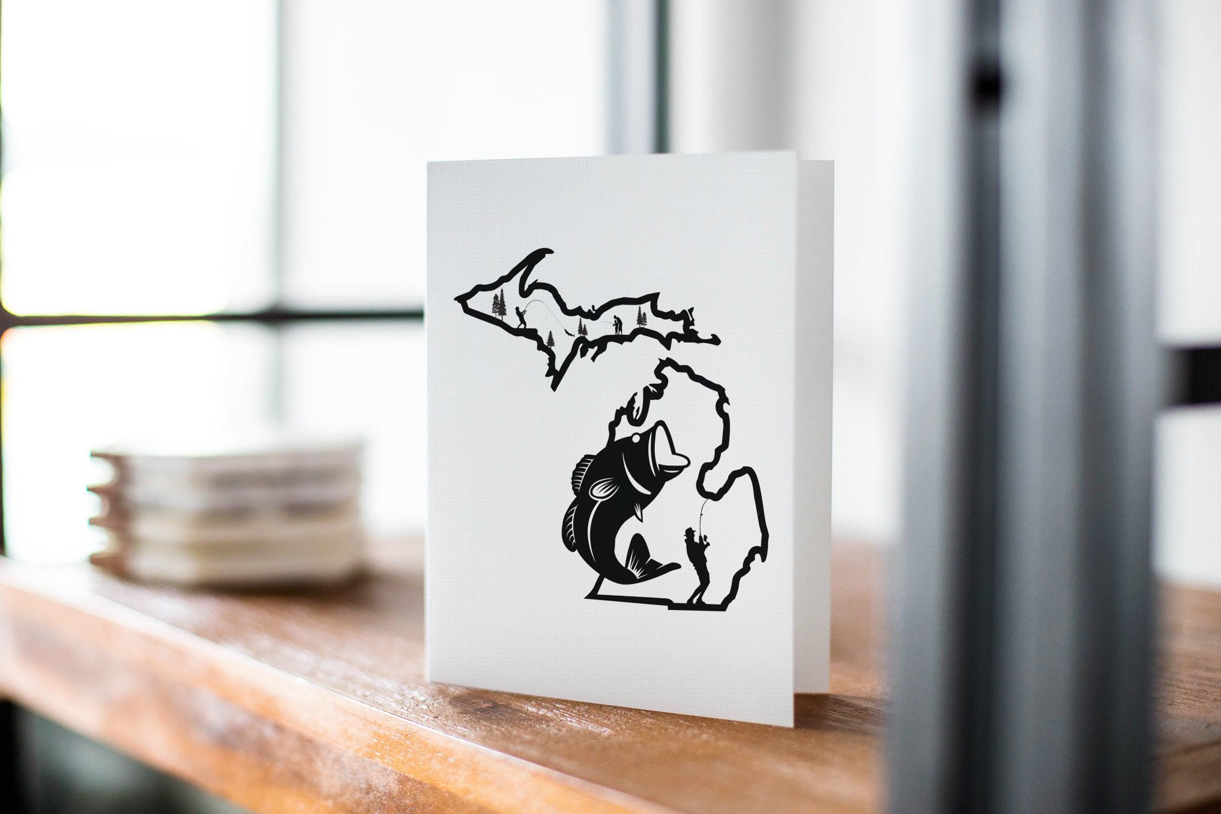 Michigan Fishing Greeting Card