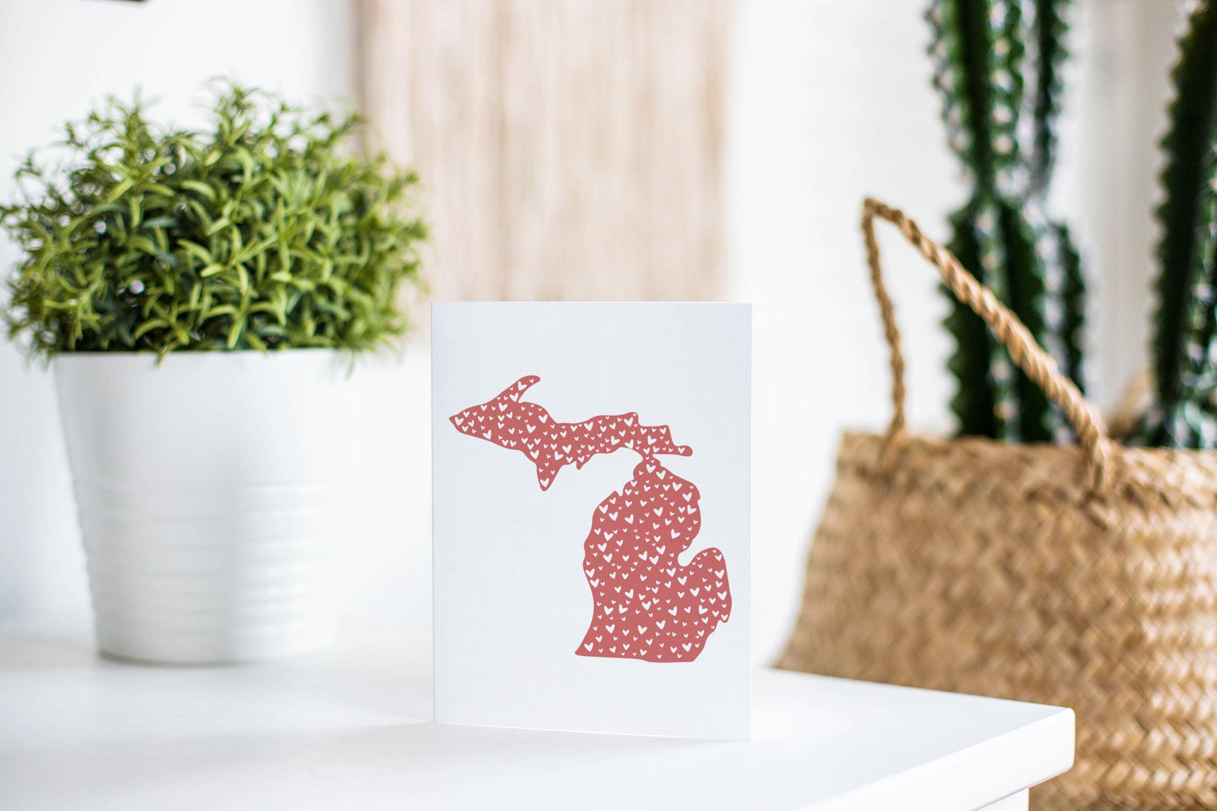 Michigan Hearts Greeting Card