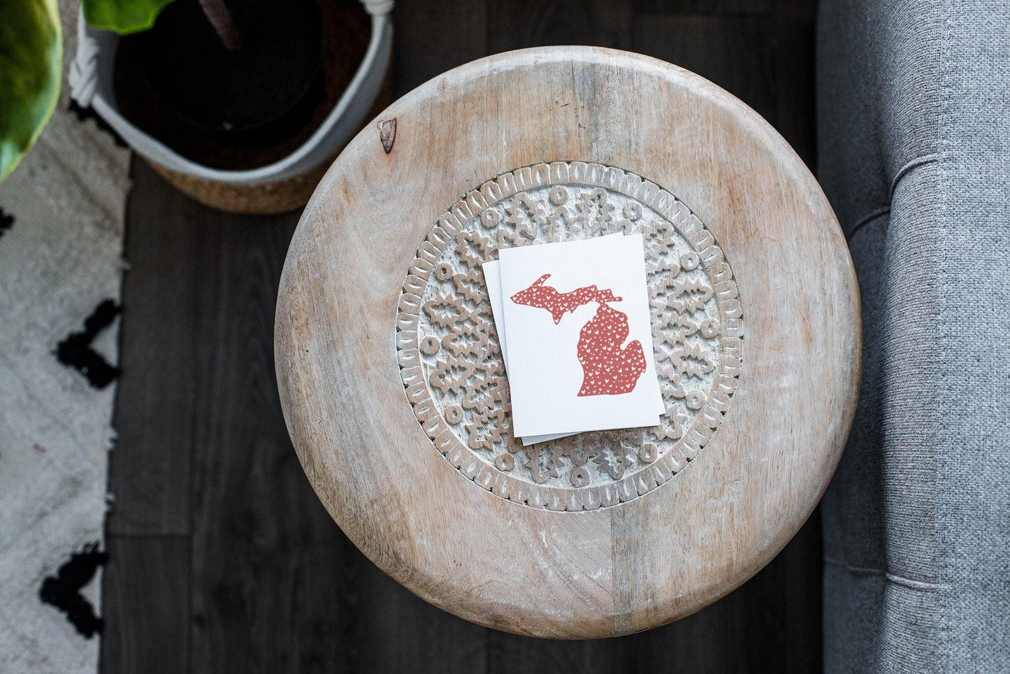 Hearts - Michigan - Greeting Card