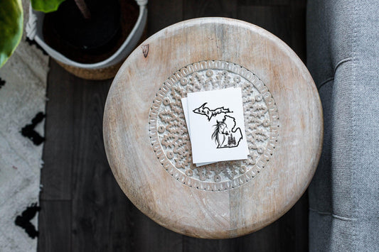 Michigan Horse Outline Greeting Card