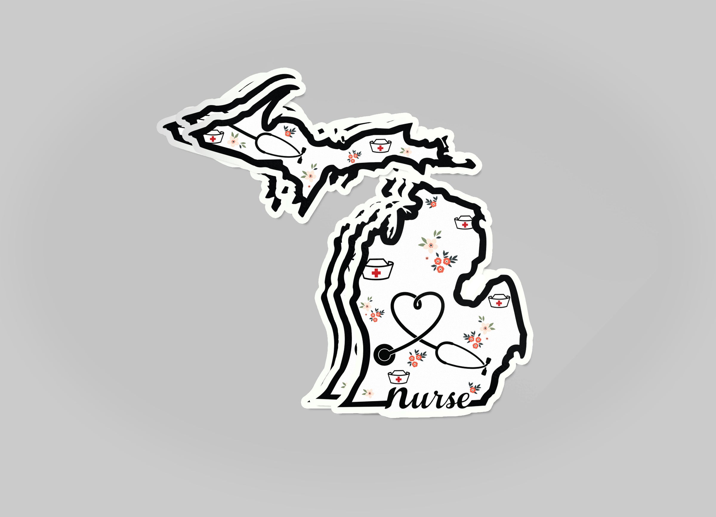 Michigan Michigan Nurse Waterproof Sticker (3" X 3")