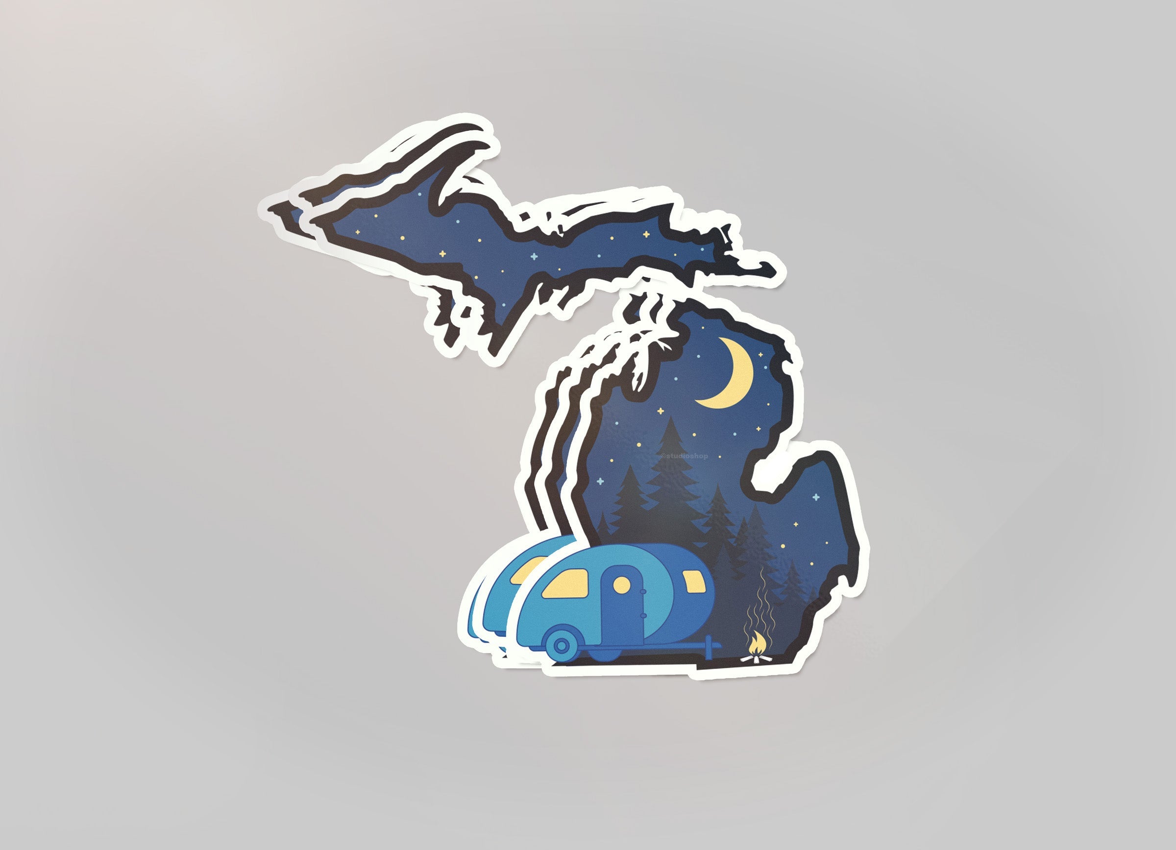 Michigan Night Camper Waterproof Sticker