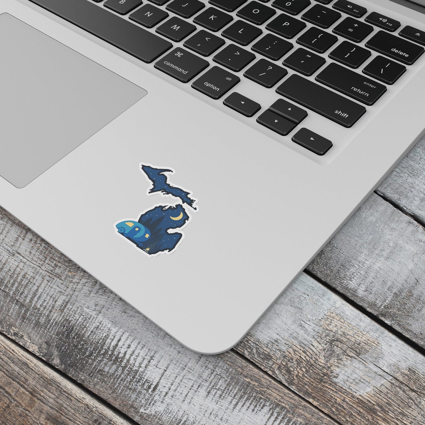 Nighttime Camper - Michigan - Waterproof Sticker