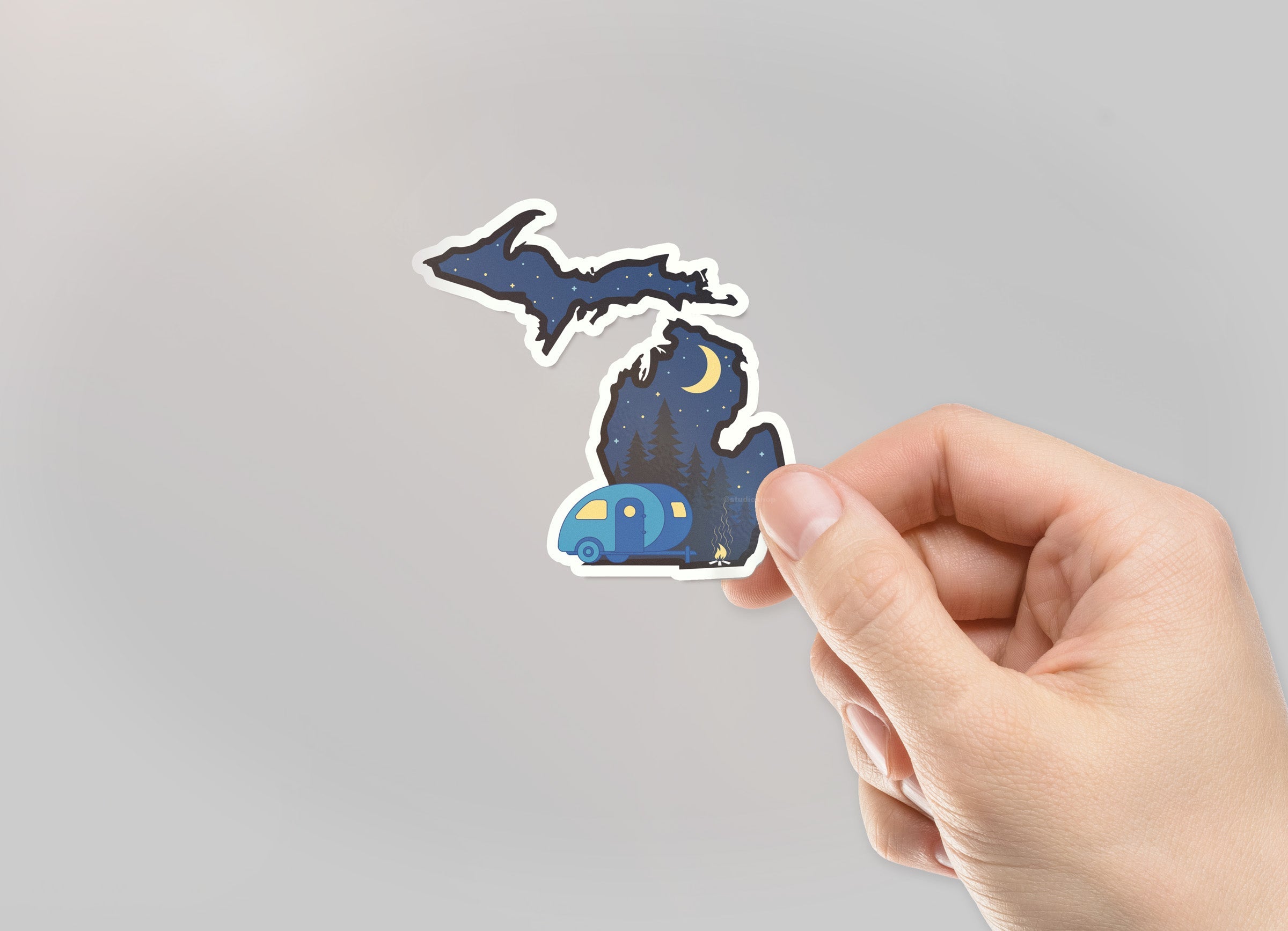 Michigan Night Camper Waterproof Sticker