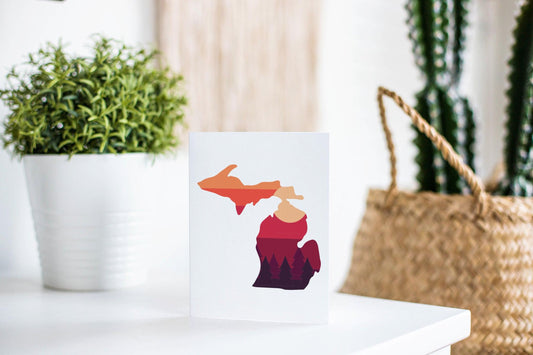 Sunset - Michigan - Greeting Card