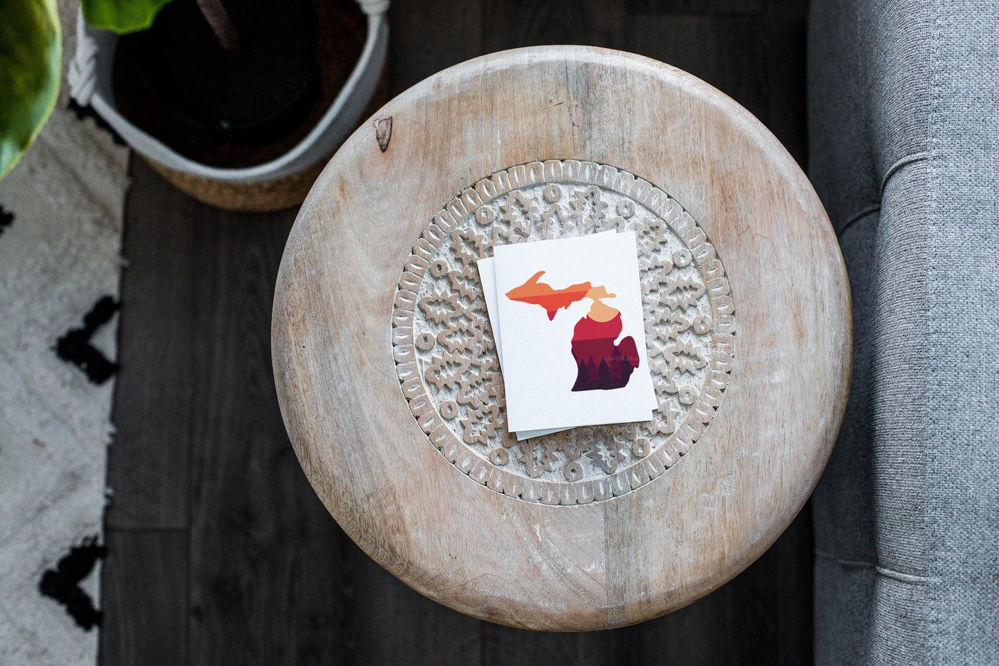 Sunset - Michigan - Greeting Card