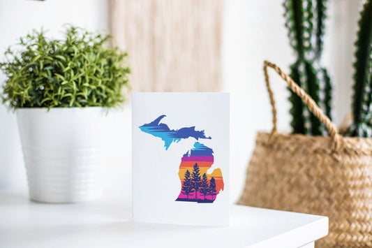 Miami Sunset - Michigan - Greeting Card