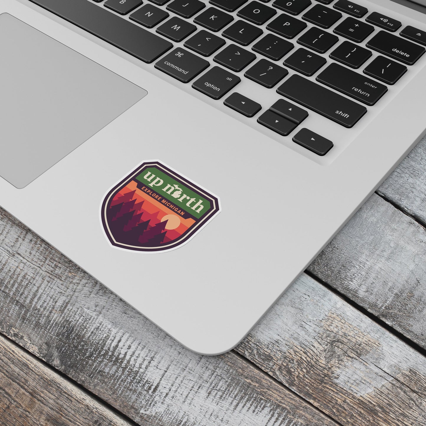 Michigan Up North Badge Waterproof Sticker