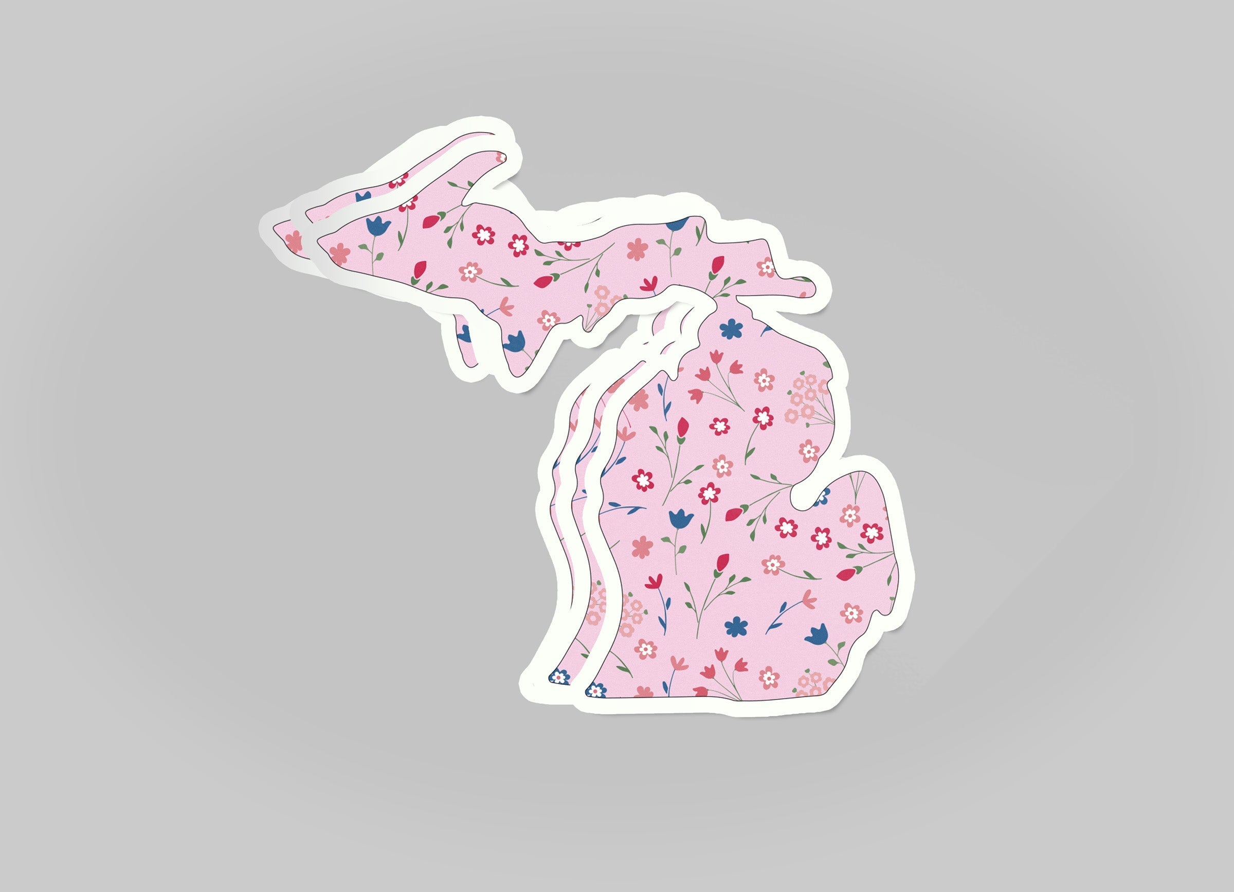 Wildflower -Pink - Michigan Waterproof Sticker (3" X 3")
