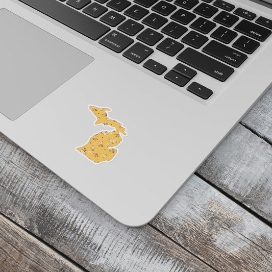 Wildflower - Yellow - Michigan - Waterproof Sticker 3" X 3"