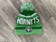 "Williamston" Hornet - Circle Rubber Patch - Green/White Beanie W/ Pompon