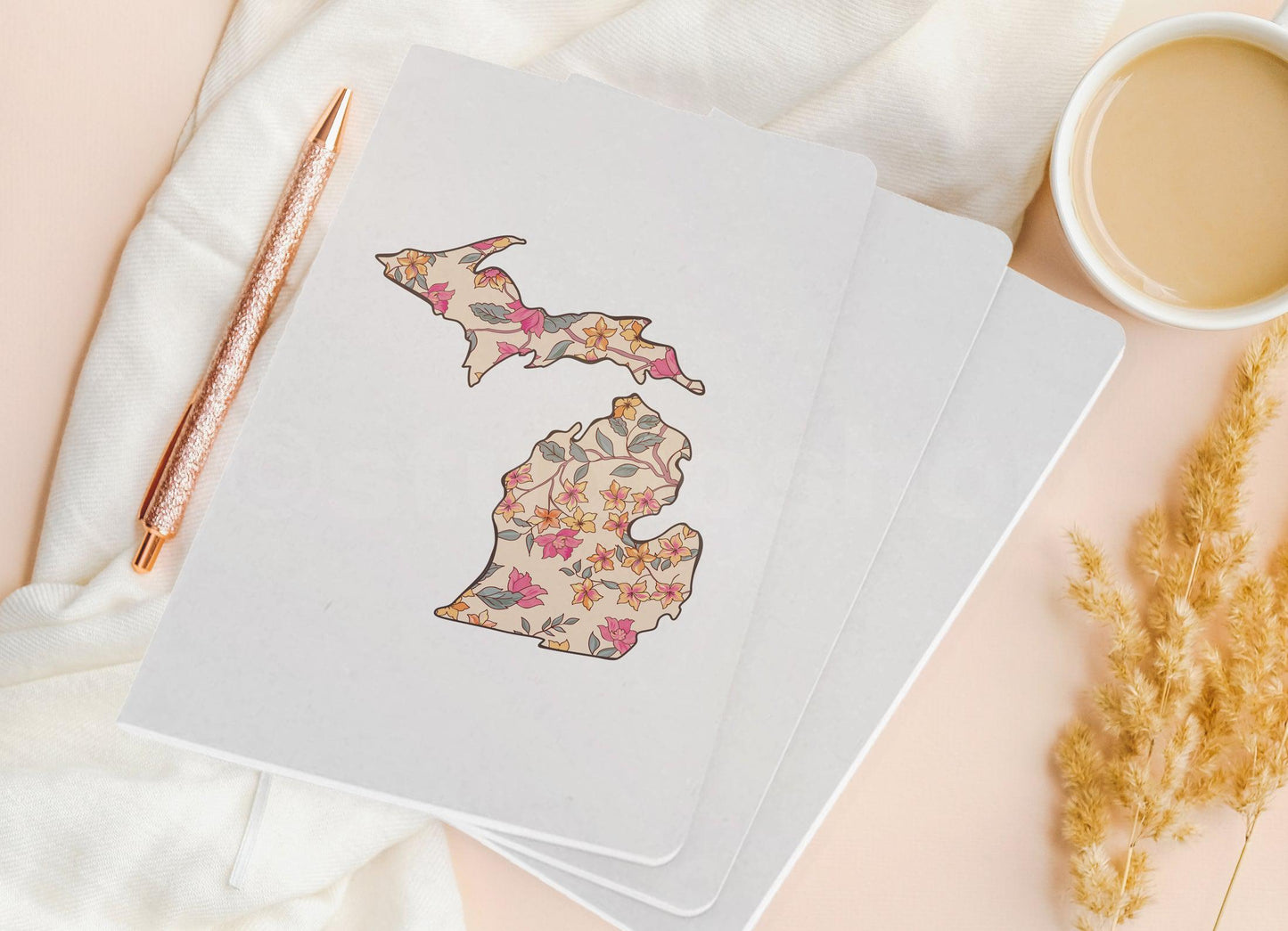 Branch Floral - Cream - Michigan - Pocket Journal