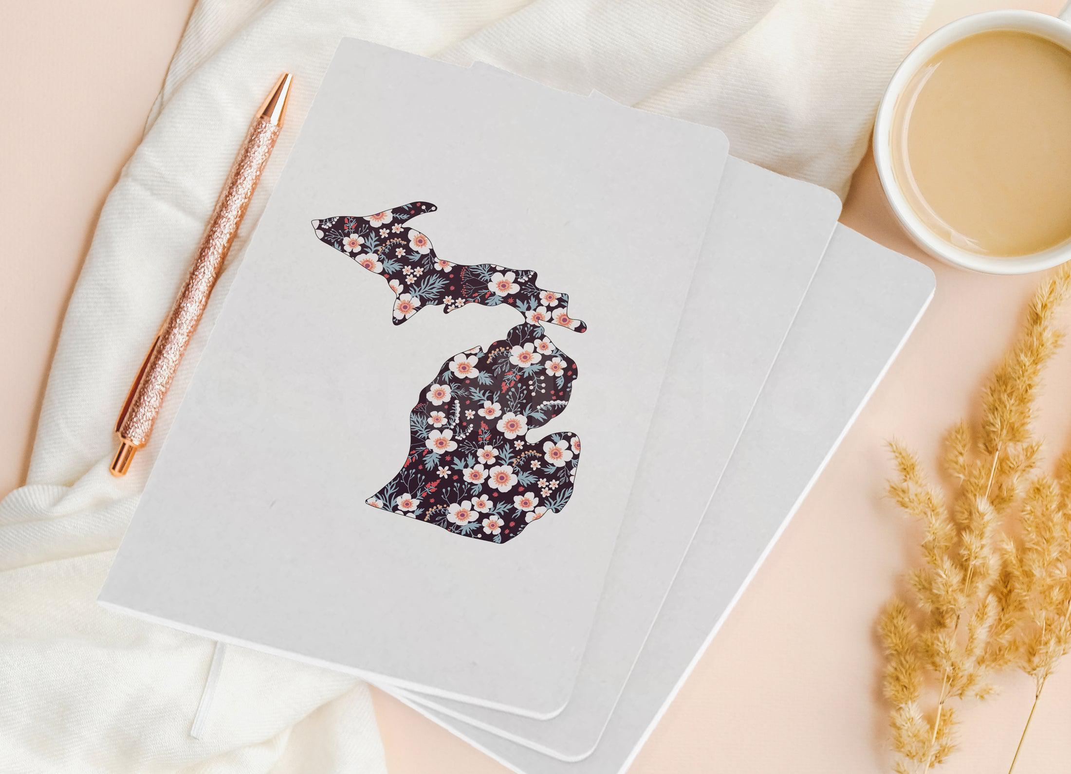 Apple Blossom - Black - Michigan - Pocket Journal