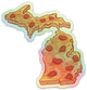 Pizza - Michigan - Waterproof Sticker 3" X 3"