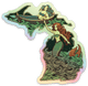 Mermaids - Ocean Night - Michigan - Waterproof Sticker 3" X 3"