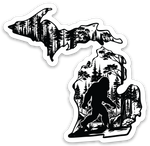 Outline - Sasquatch - Michigan - Waterproof Sticker (3