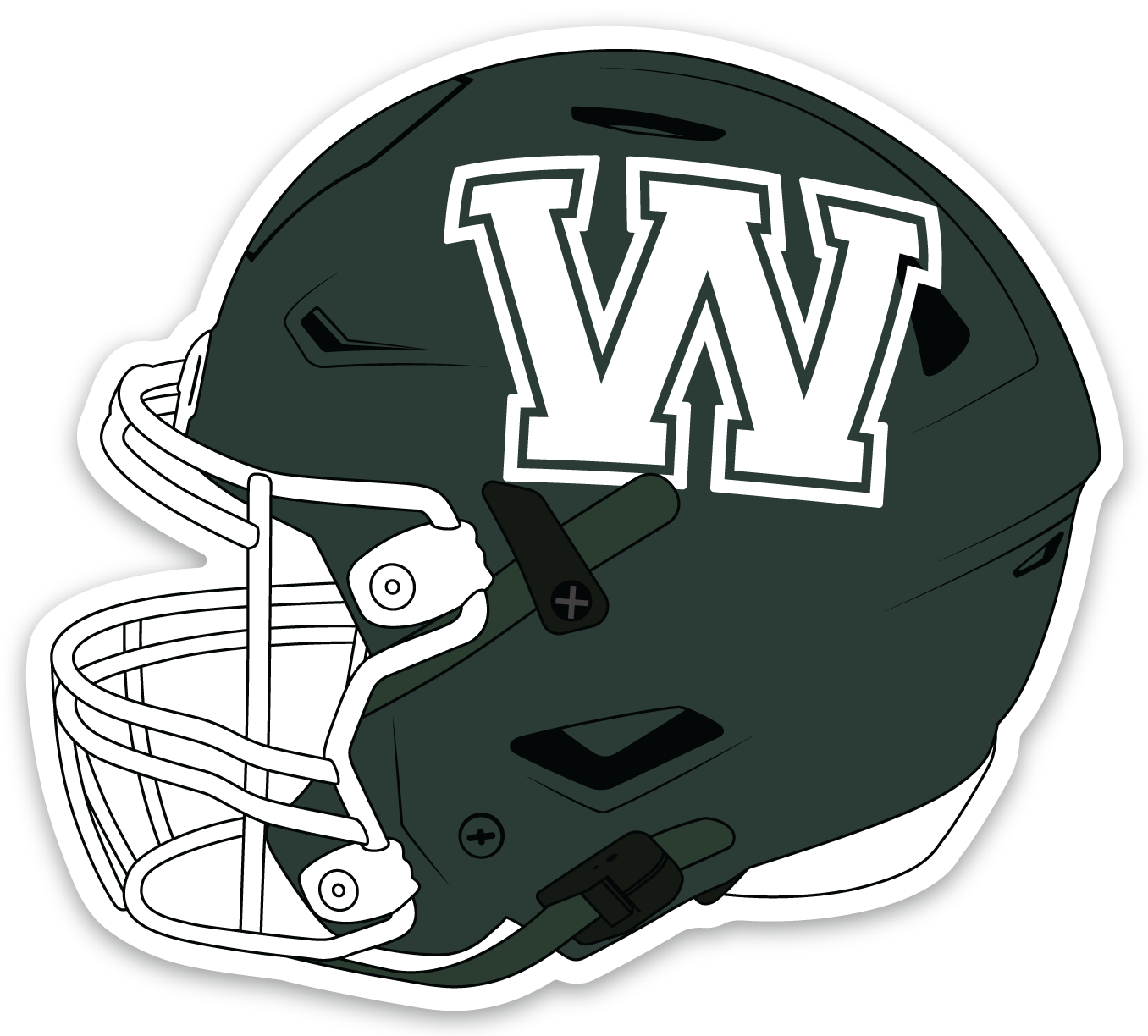Williamston Football Helmet - 2025 -  Waterproof Sticker - 3" x 2.78"