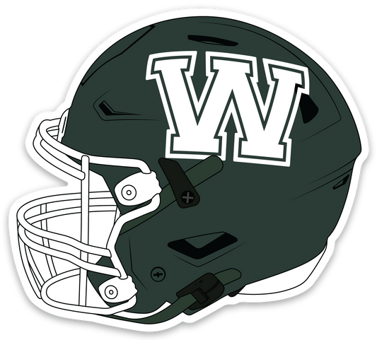 Williamston Football Helmet - 2025 -  Waterproof Sticker - 3" x 2.78"