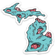 Zombie - Brain - Michigan - Waterproof Sticker 3" X 3"