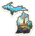 Twigs of Michigan - Wilderness Cross - Waterproof Sticker (3