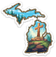 Twigs of Michigan - Wilderness Cross - Waterproof Sticker 3" X 3"