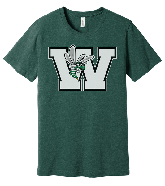 Williamston - White - W - Hornet Mascot - Bella Canvas - Heat Transferred - Youth Premium T-Shirt