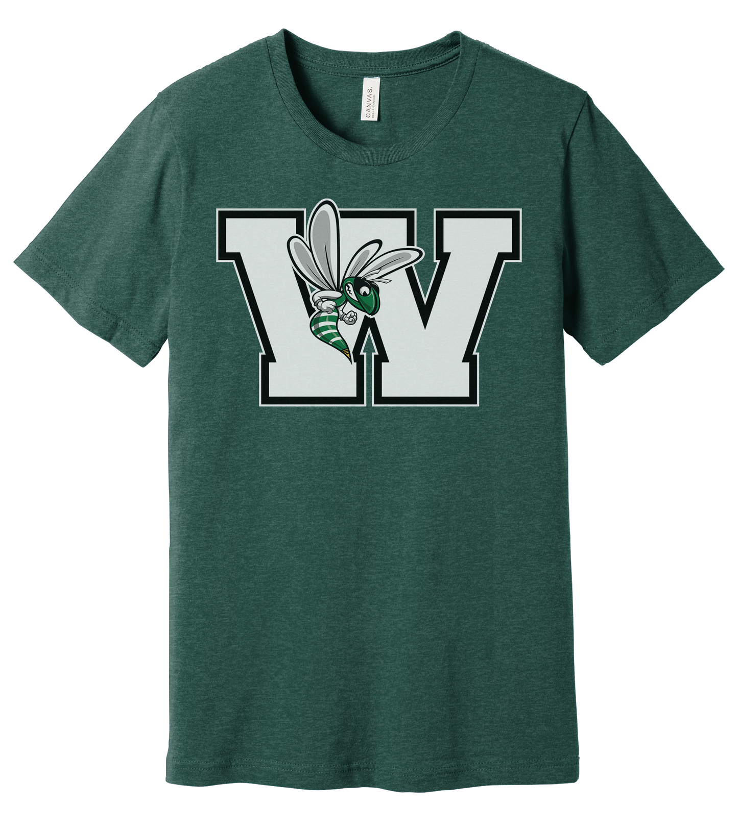Williamston - White - W - Hornet Mascot - Bella Canvas - Heat Transferred - Adult Premium T-Shirt