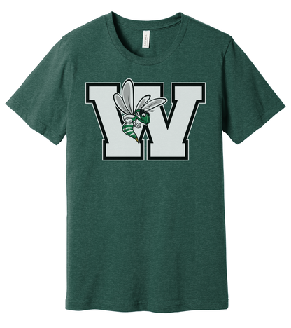 Williamston - White - W - Hornet Mascot - Bella Canvas - Heat Transferred - Adult Premium T-Shirt
