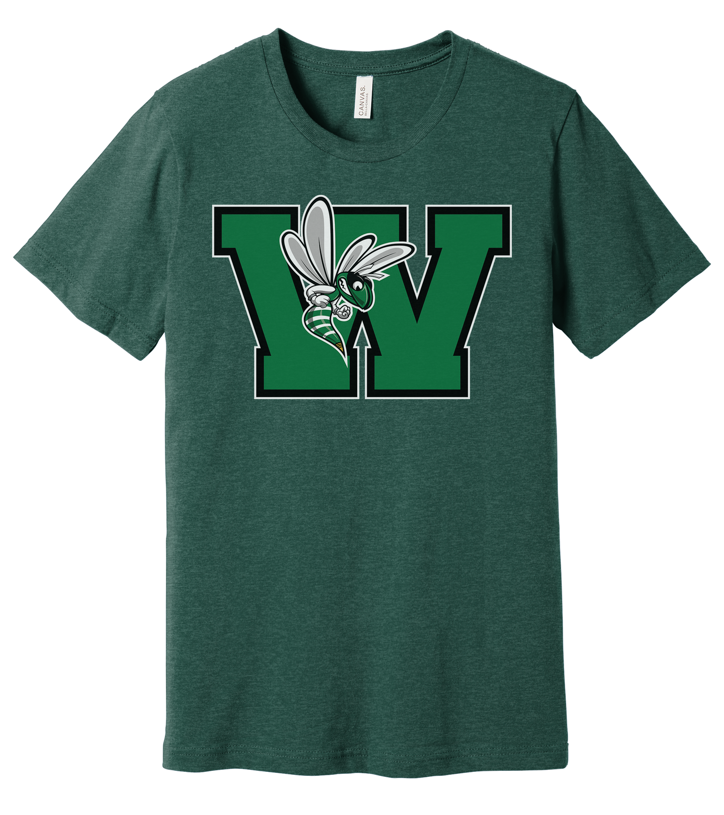 Williamston - Green - W - Hornet Mascot - Bella Canvas - Heat Transferred - Youth Premium T-Shirt