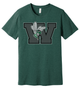 Williamston - Grey - W - Hornet Mascot - Bella Canvas - Heat Transferred - Adult Premium T-Shirt