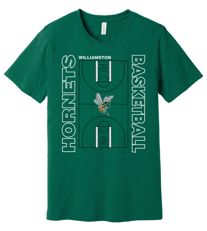 Hornets Williamston Basketball Court - Bella Canvas - Heat Transferred - Youth Premium T-Shirt