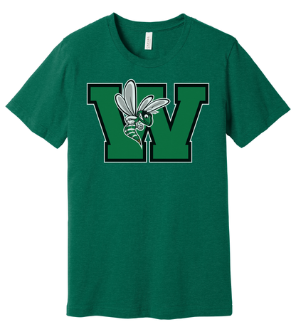 Williamston - Green - W - Hornet Mascot - Bella Canvas - Heat Transferred - Adult Premium T-Shirt
