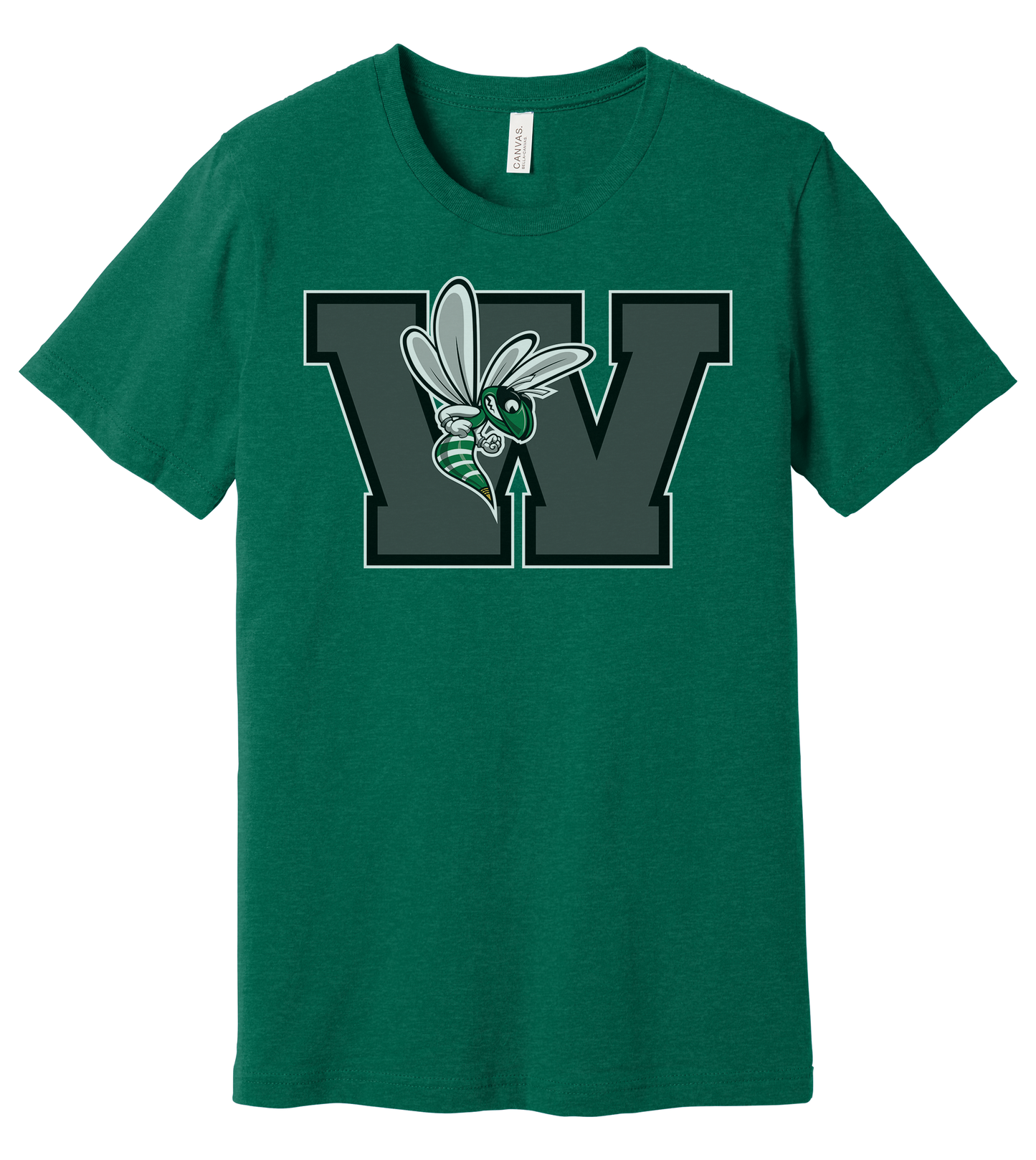Williamston - Grey - W - Hornet Mascot - Bella Canvas - Heat Transferred - Youth Premium T-Shirt