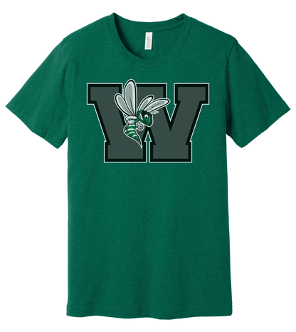 Williamston - Grey - W - Hornet Mascot - Bella Canvas - Heat Transferred - Adult Premium T-Shirt