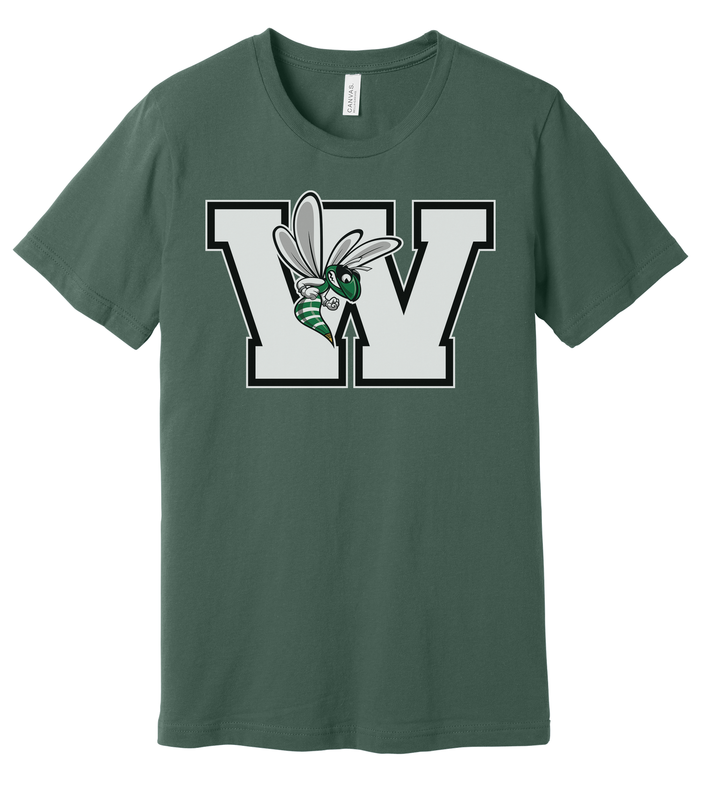 Williamston - White - W - Hornet Mascot - Bella Canvas - Heat Transferred - Adult Premium T-Shirt