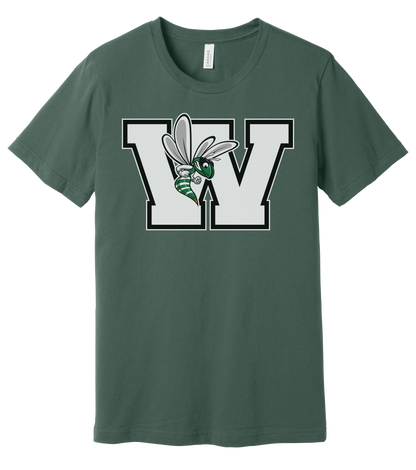 Williamston - White - W - Hornet Mascot - Bella Canvas - Heat Transferred - Adult Premium T-Shirt