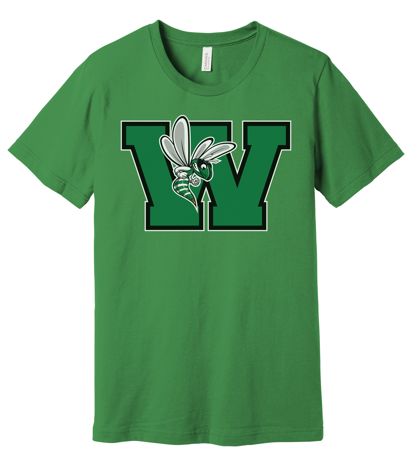 Williamston - Green - W - Hornet Mascot - Bella Canvas - Heat Transferred - Adult Premium T-Shirt