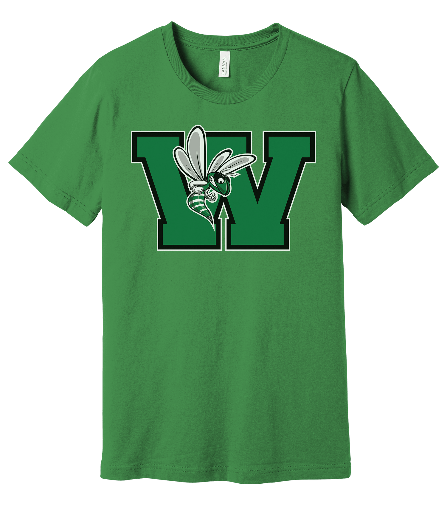 Williamston - Green - W - Hornet Mascot - Bella Canvas - Heat Transferred - Adult Premium T-Shirt