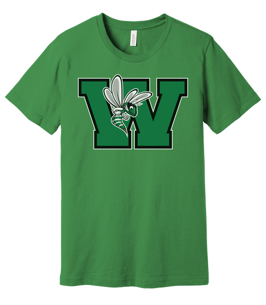 Williamston - Green - W - Hornet Mascot - Bella Canvas - Heat Transferred - Adult Premium T-Shirt