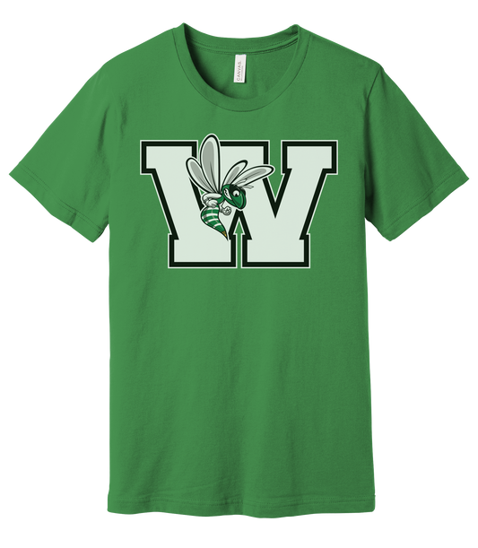 Williamston - White - W - Hornet Mascot - Bella Canvas - Heat Transferred - Adult Premium T-Shirt