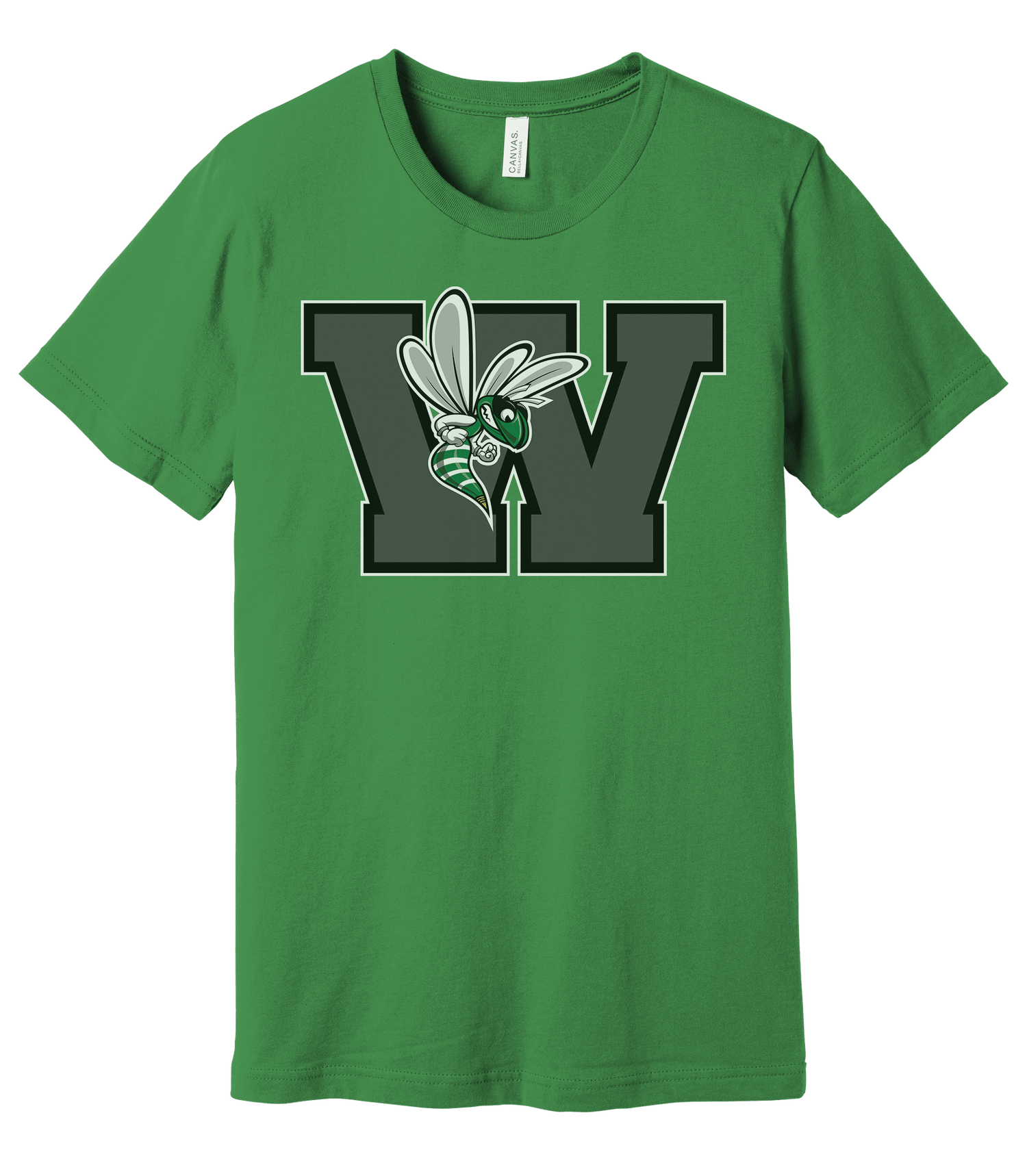 Williamston - Grey - W - Hornet Mascot - Bella Canvas - Heat Transferred - Adult Premium T-Shirt
