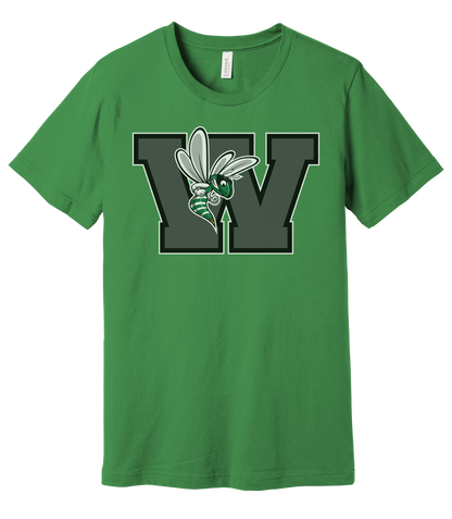 Williamston - Grey - W - Hornet Mascot - Bella Canvas - Heat Transferred - Adult Premium T-Shirt
