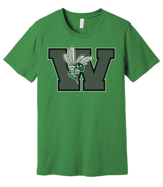 Williamston - Grey - W - Hornet Mascot - Bella Canvas - Heat Transferred - Adult Premium T-Shirt