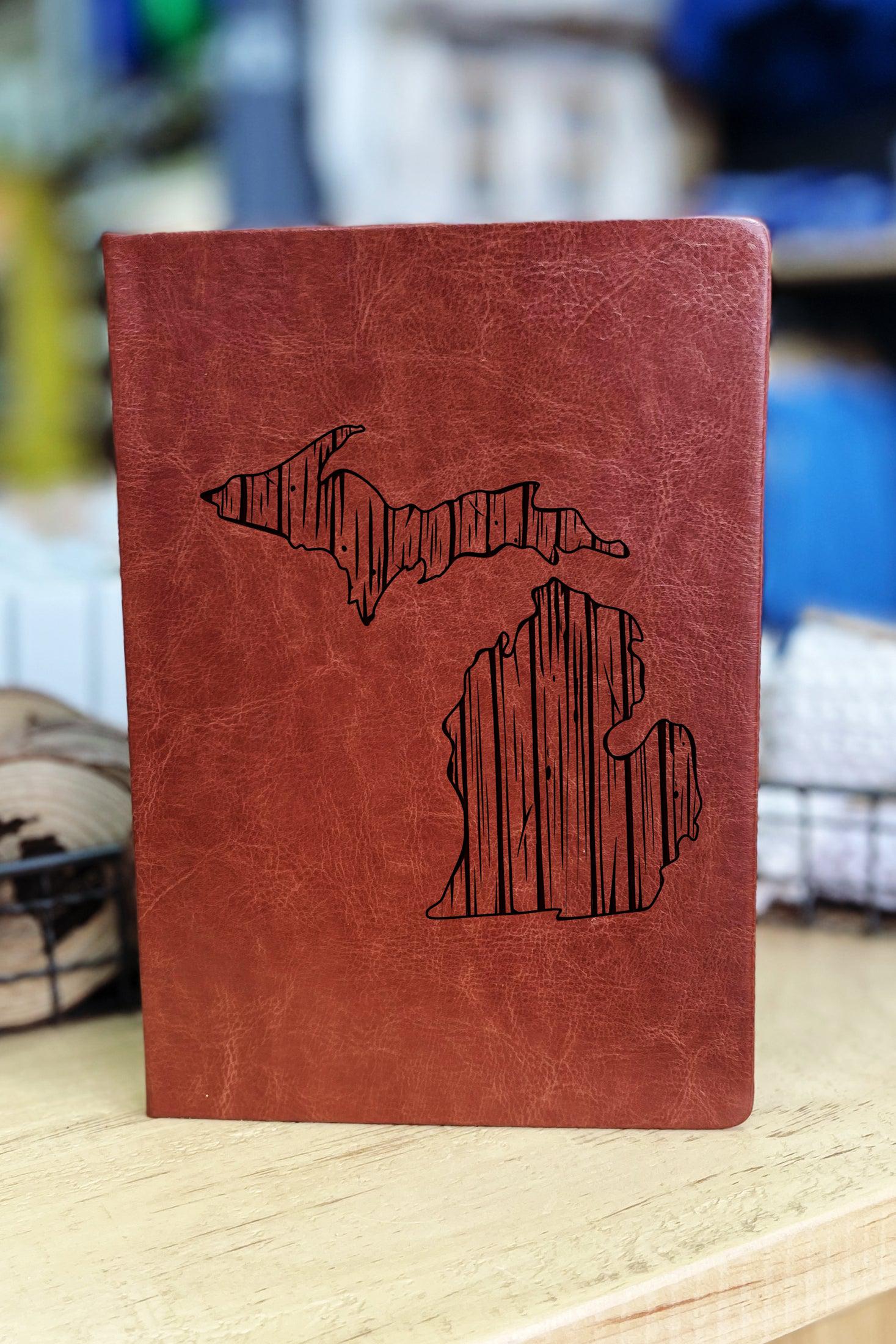 Wooden Michigan - Leather Journal