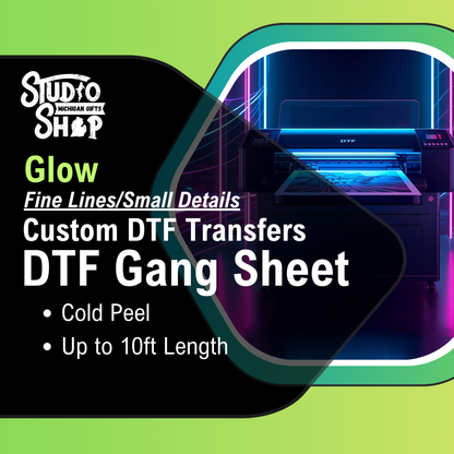 Custom DTF (Direct To Film) GLOW - Gang Sheet - Fine Lines/Small Details