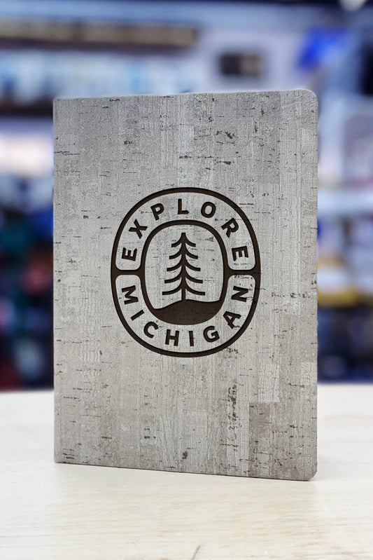 "Explore Michigan" - Badge - Leather Journal