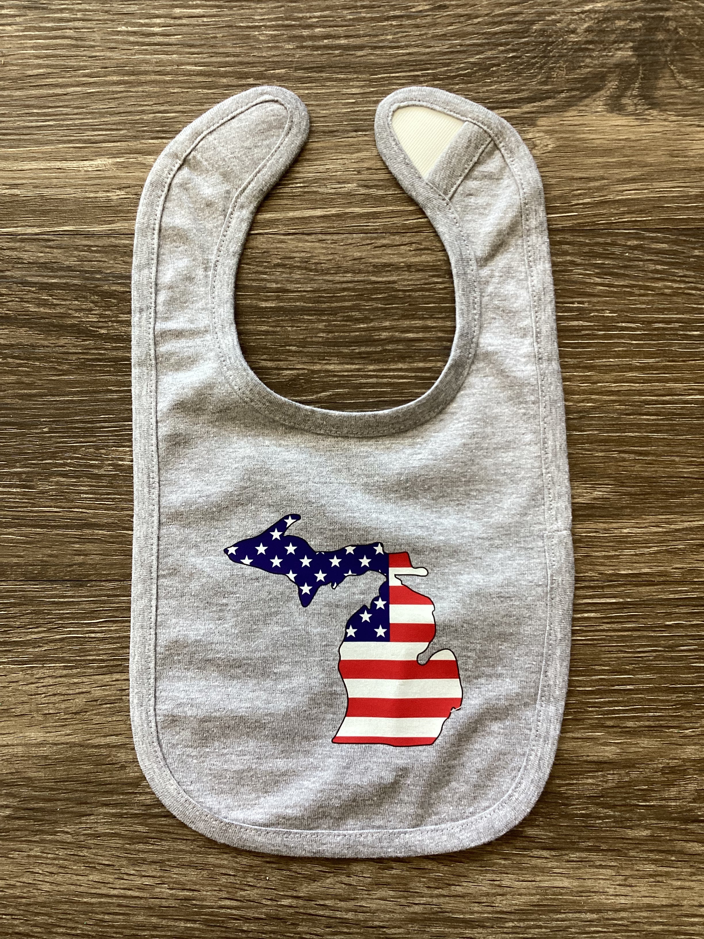 American Flag - Michigan - Color Heather - Bib