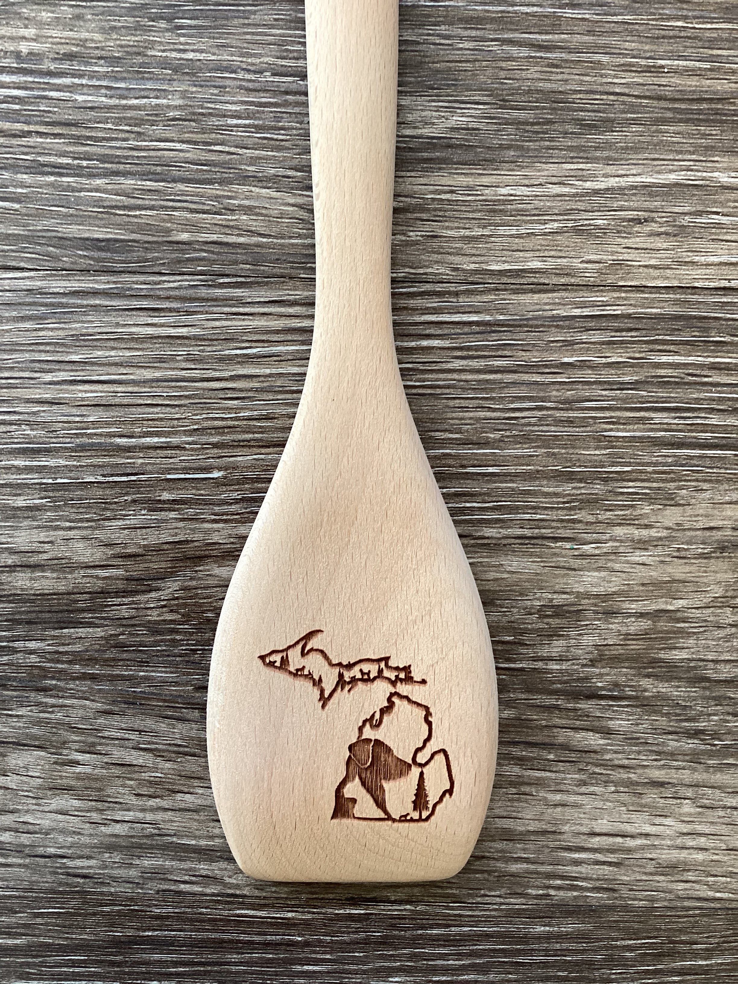 Pets - Outline - Michigan Wooden Engraved Spatula